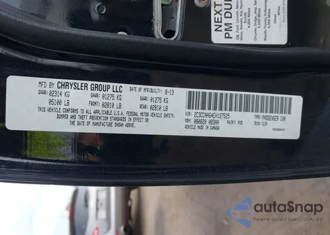 2014 Chrysler 300 z USA, uszkodzony, nr VIN 2C3CCAAG4EH127525